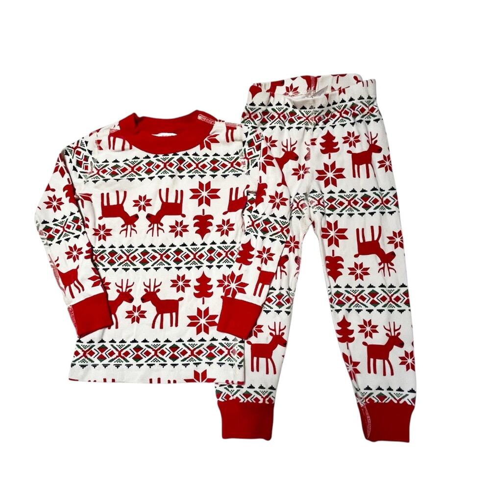 Hanna Andersson Dear Deer Holiday Organic PJs Size 3T